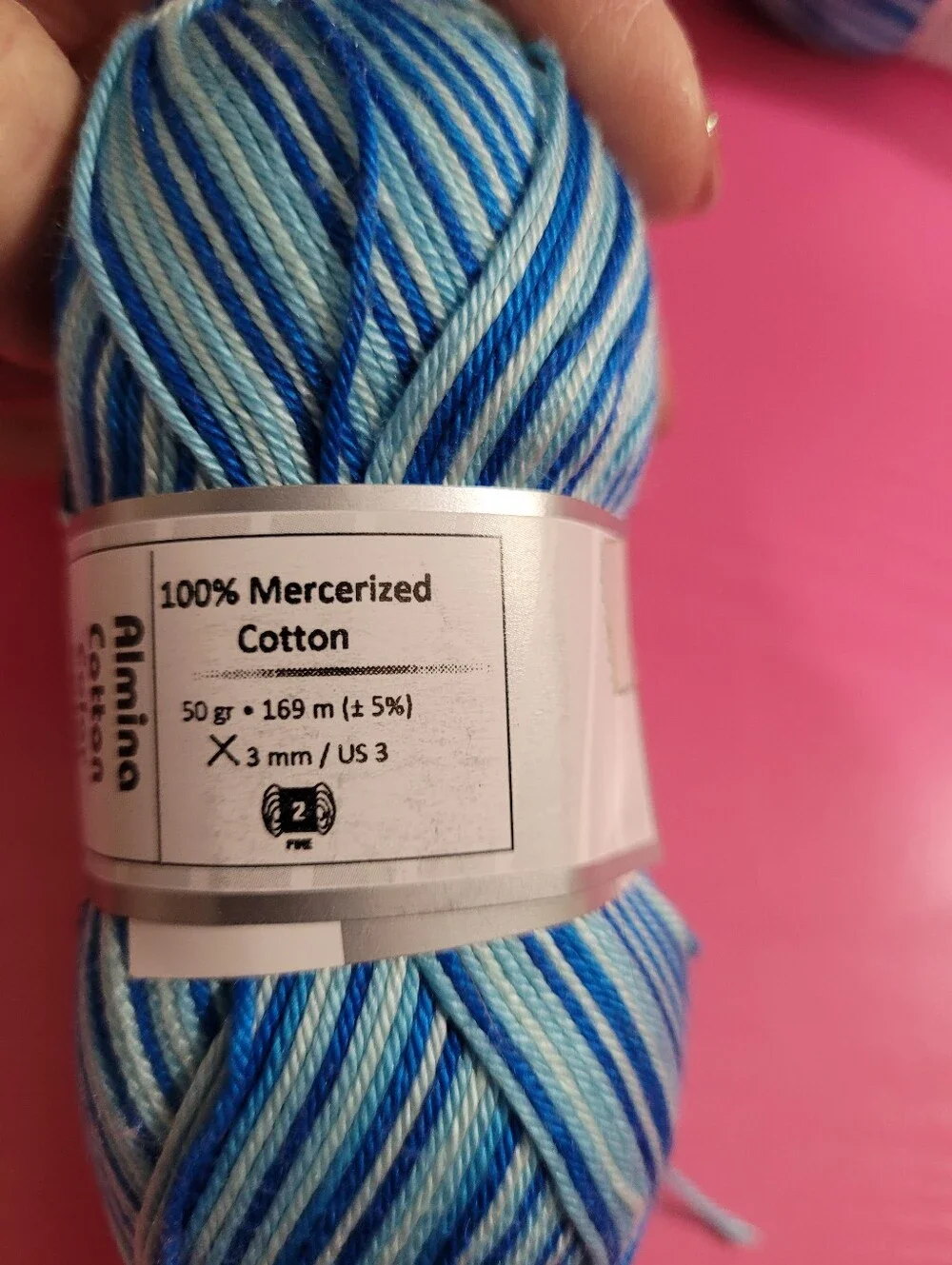 Ice Yarns Variegated Blue 100% Mercerized Cotton Yarn 4 Skeins (1543)